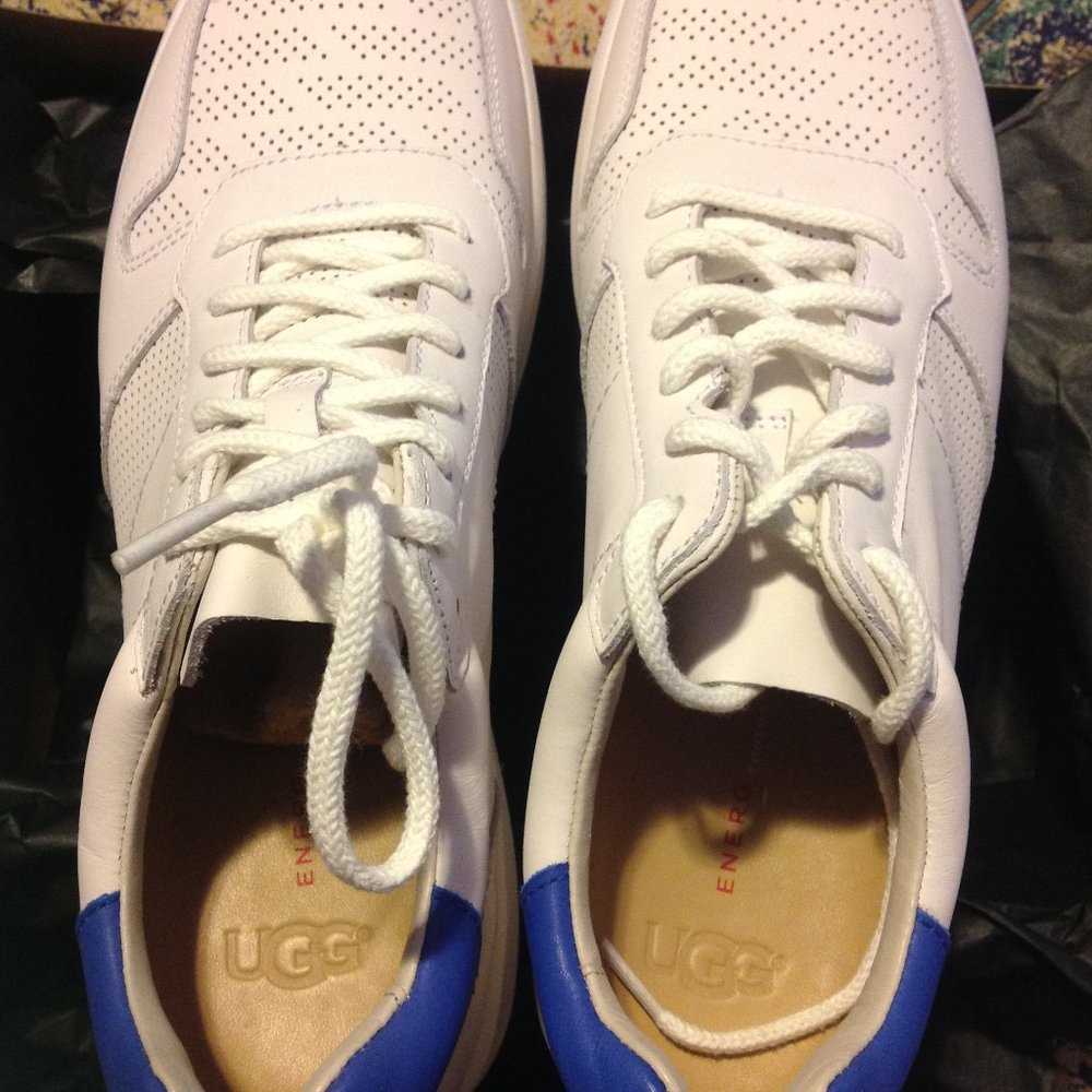 UGG Men's Slayte Stripe White leather Fashion Sneakers 11.5M New in Box - Picture 6 of 10